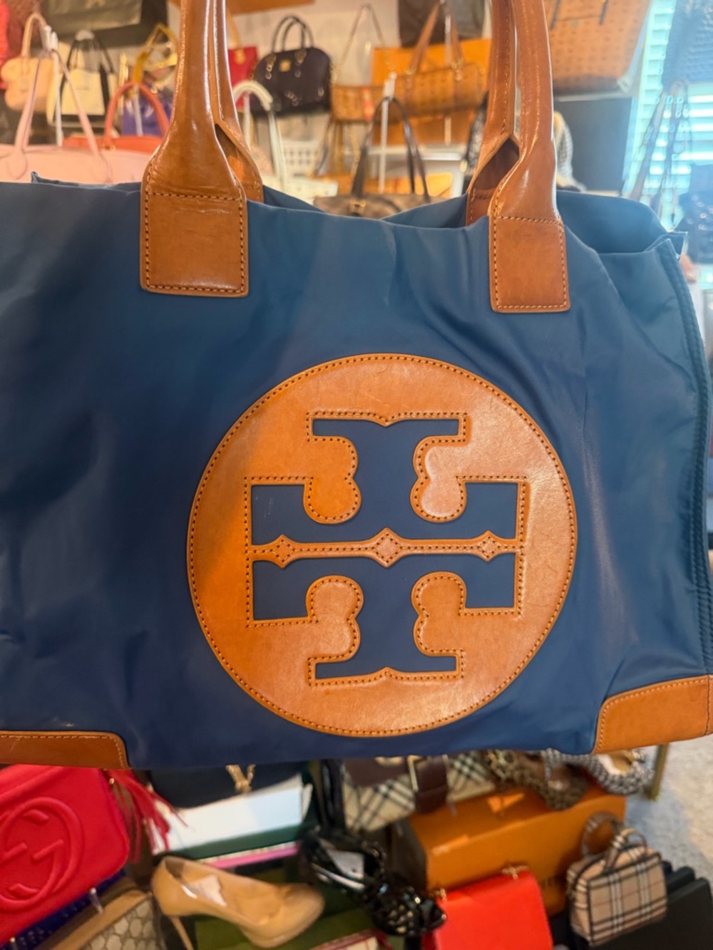 Authentic Tory Burch Tote Bag Preloved Nylon In Good Condition!